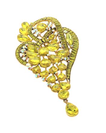Extra Large Crystal Flower Brooch