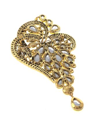 Extra Large Crystal Flower Brooch