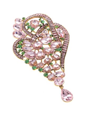 Extra Large Crystal Flower Brooch