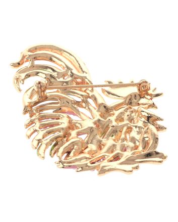 Crystal Rooster Brooch