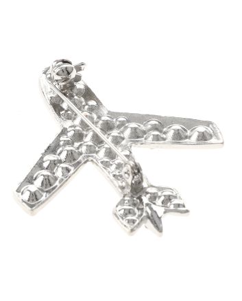 Crystal Air Plane Brooch