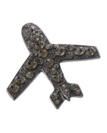 Crystal Air Plane Brooch