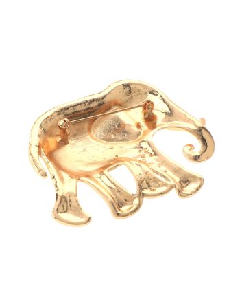 Large Crystal Elephant Brooch