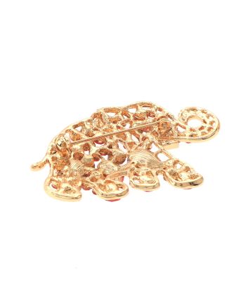 Crystal Elephant Brooch