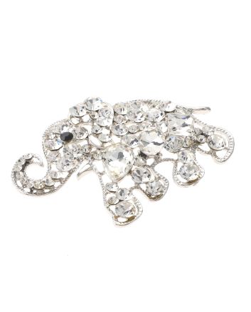 Crystal Elephant Brooch