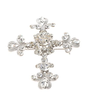 Crystal Cross Brooch
