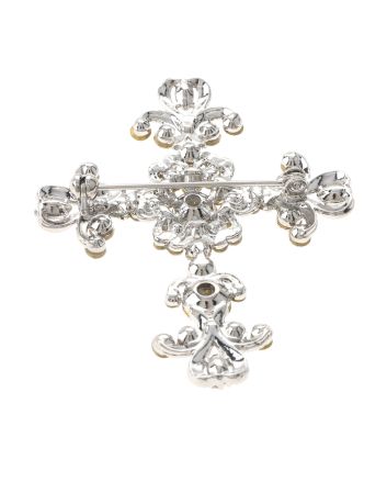 Crystal Cross Brooch