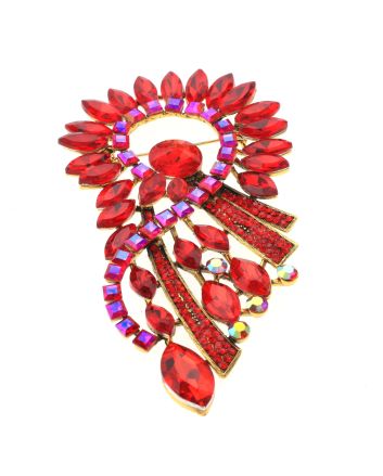 Extra Large Crystal Flower Brooch