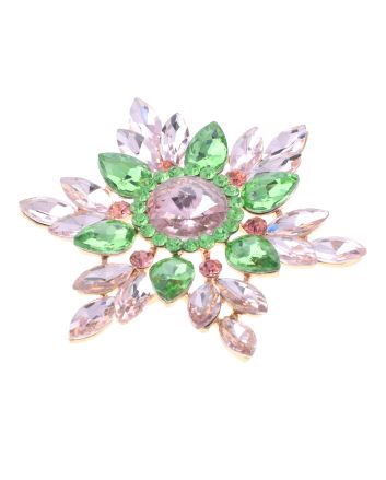 Large Crystal Flower Brooch