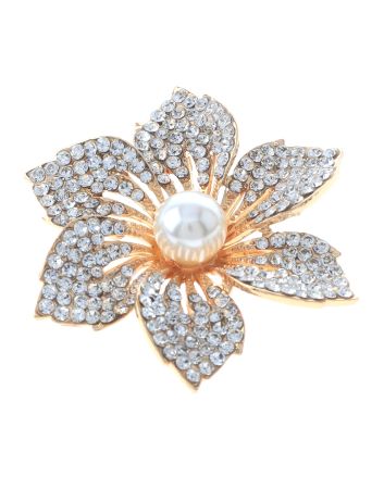 Crystal Rhinestone Flower Brooch