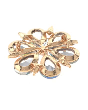 Large Crystal Flower Brooch