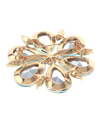 Large Crystal Flower Brooch