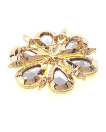 Large Crystal Flower Brooch
