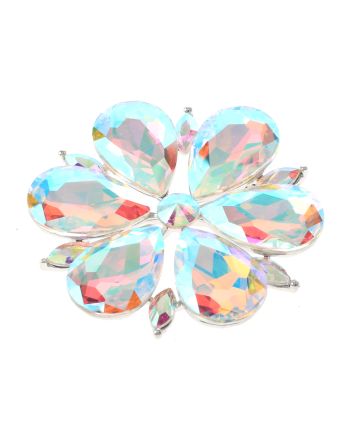 Large Crystal Flower Brooch