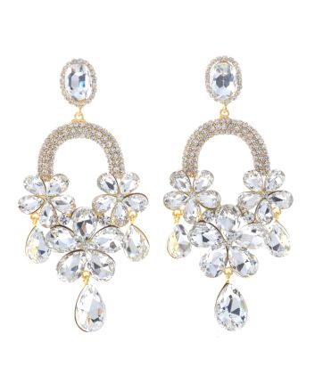 Large Rhinestone Chandelier Earrings