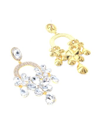 Large Rhinestone Chandelier Earrings