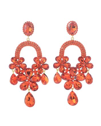 Large Rhinestone Chandelier Earrings
