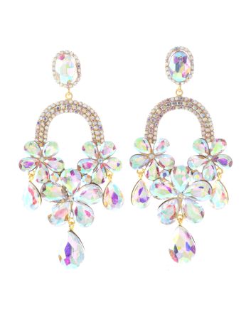 Large Rhinestone Chandelier Earrings