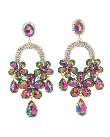 Large Rhinestone Chandelier Earrings