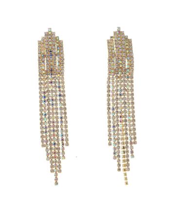 Rhinestone Dangle Post Earrings