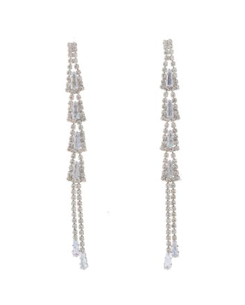 Rhinestone Dangle Post Earrings