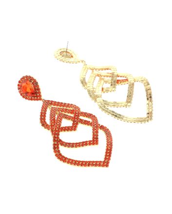 Large Crystal Chain Post Earrings