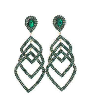 Large Crystal Chain Post Earrings