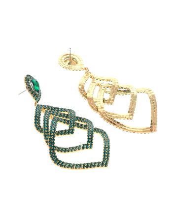 Large Crystal Chain Post Earrings