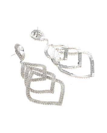 Large Crystal Chain Post Earrings