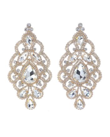 Large Rhinestone Drop Earrings