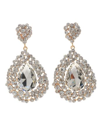 Large Tear Drop Crystal Earrings
