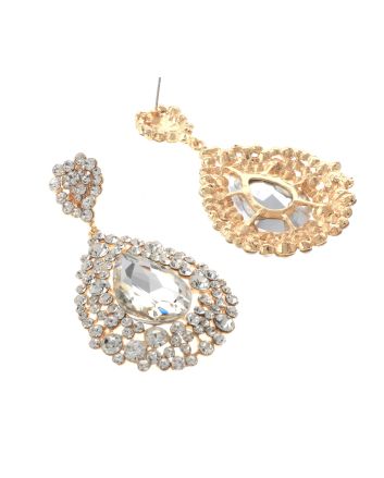 Large Tear Drop Crystal Earrings