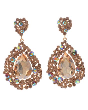 Large Tear Drop Crystal Earrings