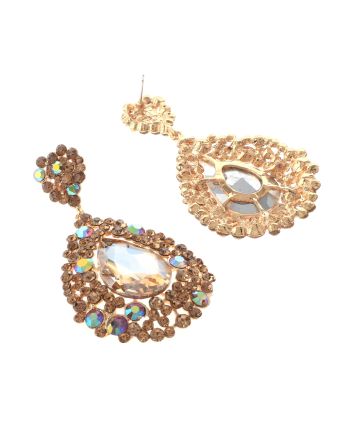 Large Tear Drop Crystal Earrings