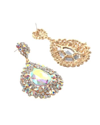 Large Tear Drop Crystal Earrings