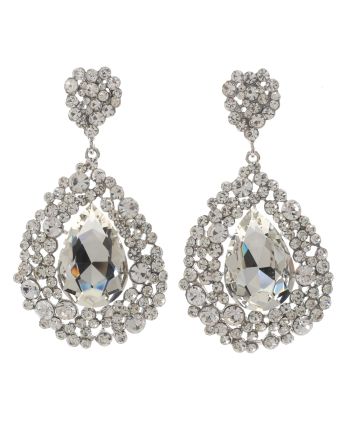 Large Tear Drop Crystal Earrings