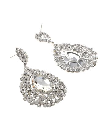 Large Tear Drop Crystal Earrings
