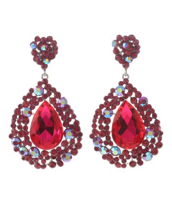 Large Tear Drop Crystal Earrings
