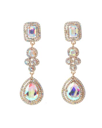 Large Crystal Post Earrings