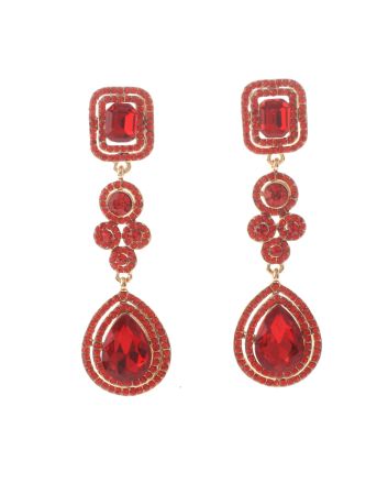 Large Crystal Post Earrings