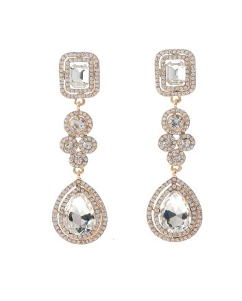 Large Crystal Post Earrings