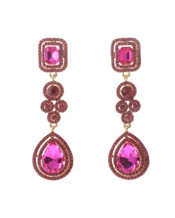 Large Crystal Post Earrings