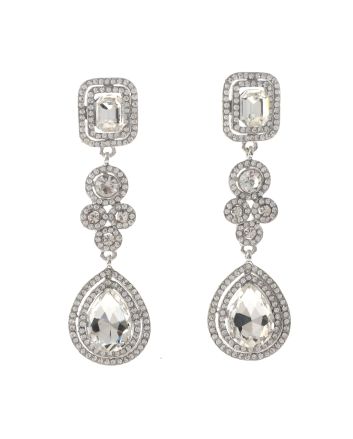 Large Crystal Post Earrings