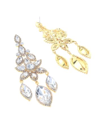Large Rhinestone Chandelier Earrings