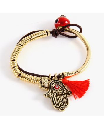 Hamsa Evil Eye Charm Fashion Bracelet 