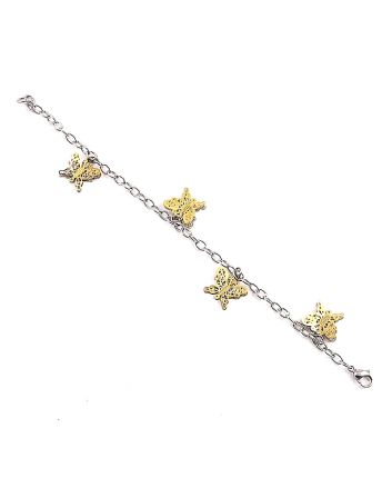 Stainless Steel  Butterfly Latch Bracelet 