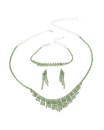 Rhinestone Necklace Bracelet Set 