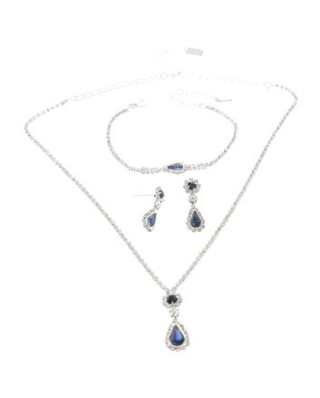 Rhinestone Necklace Bracelet Set 