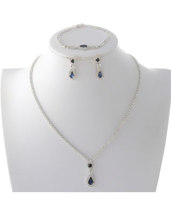 Rhinestone Necklace Bracelet Set 