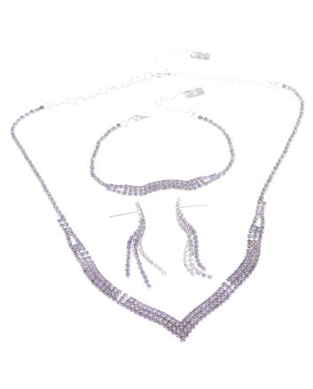 Rhinestone Necklace Bracelet Set 